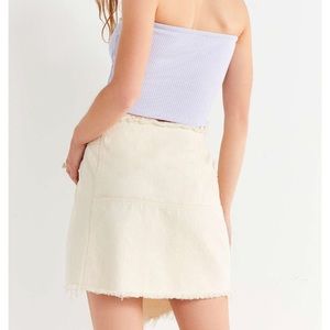 white denim wrap skirt
